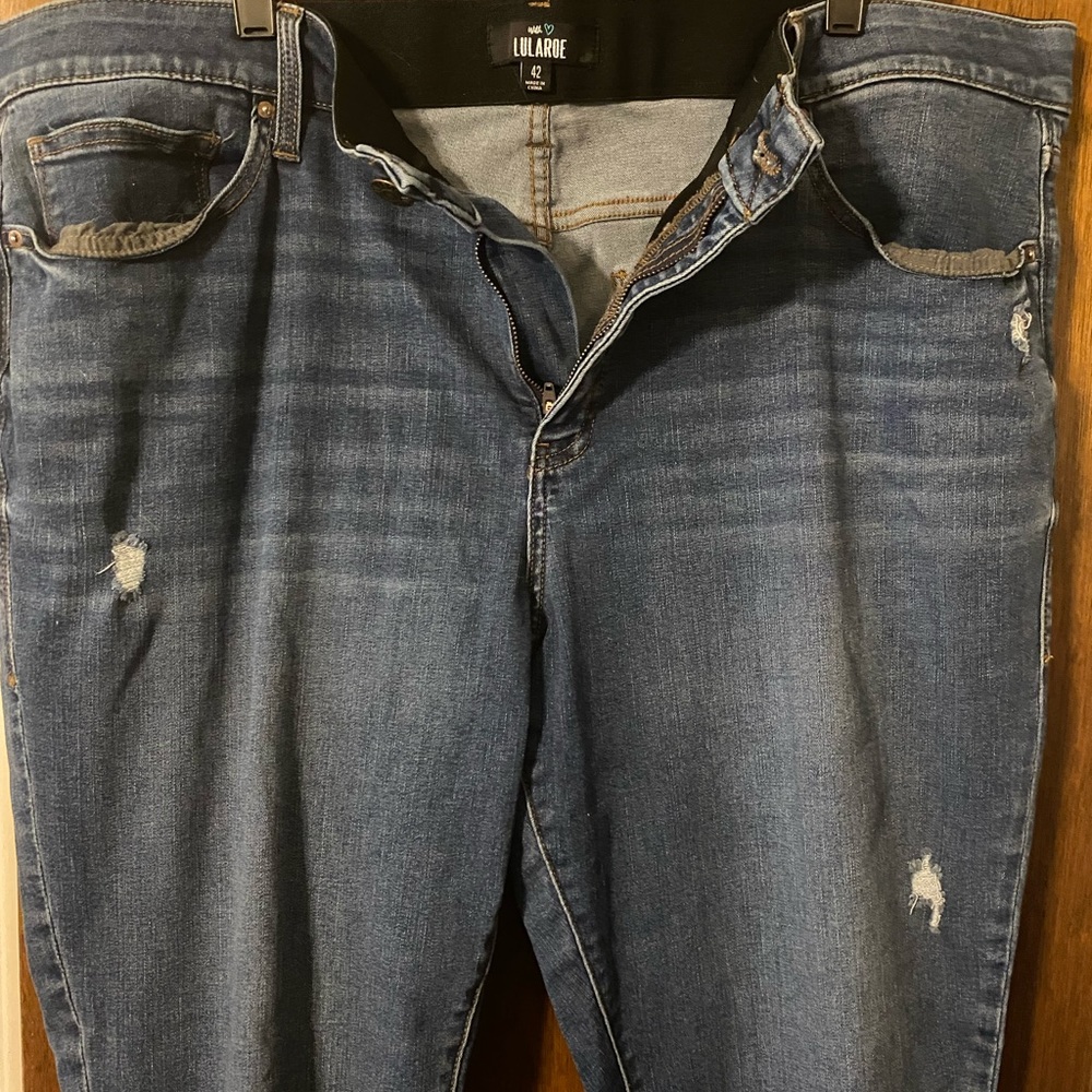 Lularoe Dark Wash Distressed Jeans